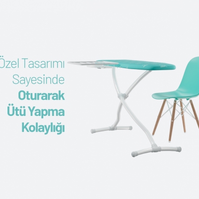 Gazzella Squad Elegance Ütü Masası - 42x120 cm - Geniş Ütüleme Yüzeyi - Kol Aparatlı